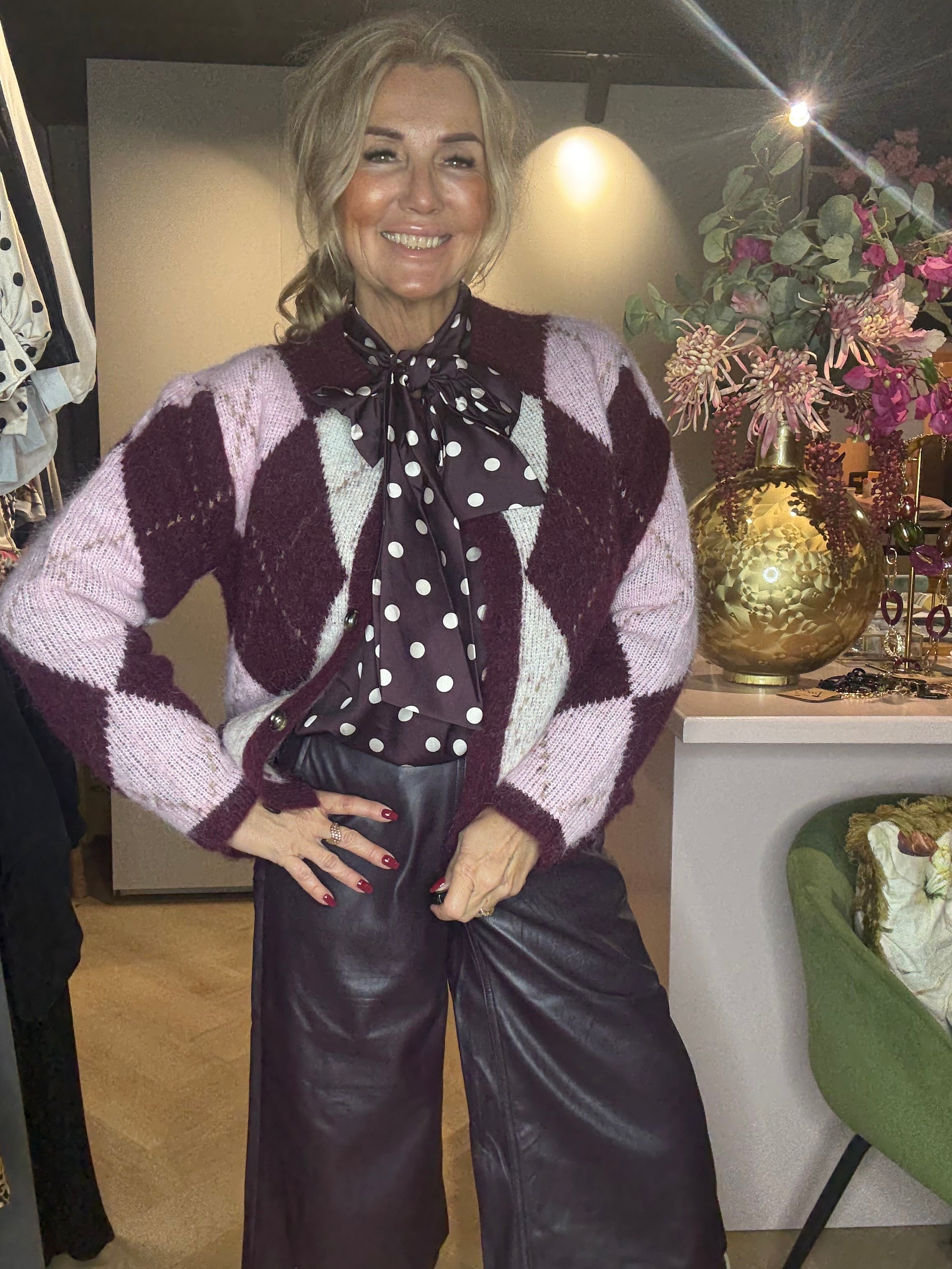 Polkadot Blouse Burgundy